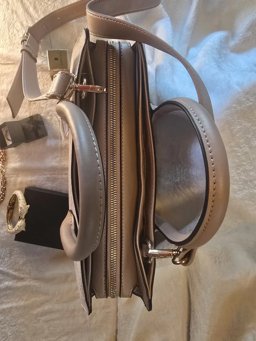 Nine West Allyce Satchel (model NYC532906) + Jewelry & Fragrance Bundle